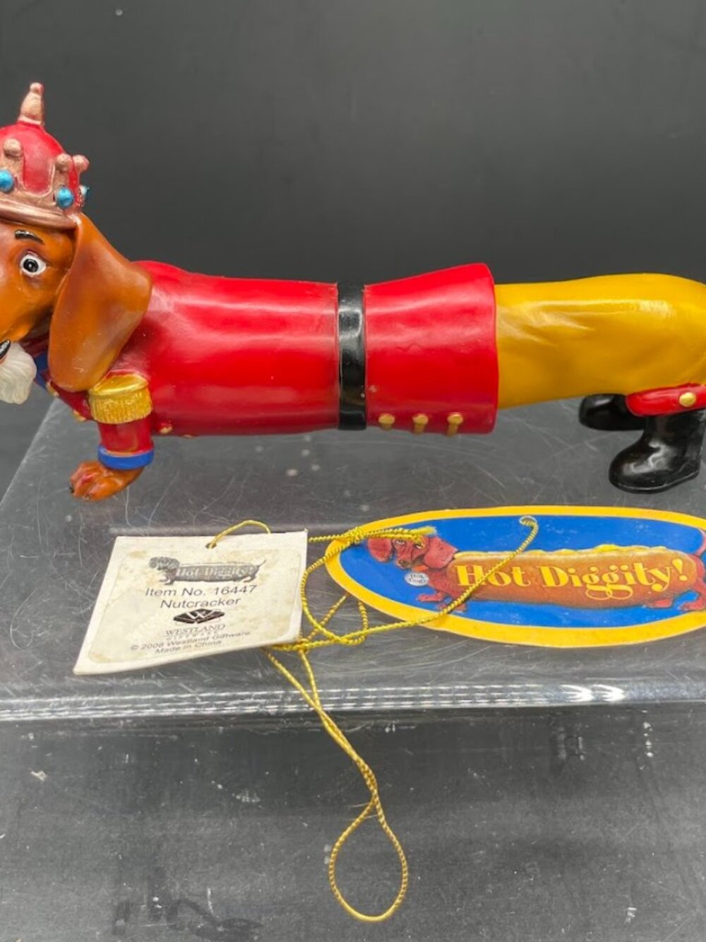 Westland Hot Diggity Dog Nutcracker King Dachshund Christmas Wiener Dog 16447